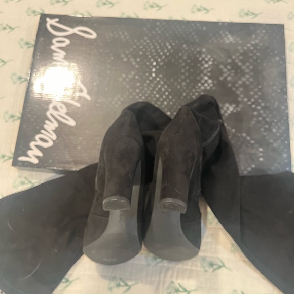 Sam Edelman 'Kent' Over the Knee High Heal Boot, Black Suede Size 7 1/2- Women's - Picture 3 of 5